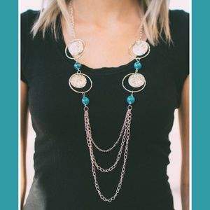 Blue Necklace & Earrings - Utter Amazement
